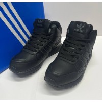 Кроссовки Adidas ZX 750 High All черные зимние